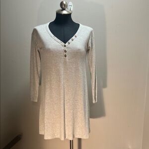 American Eagle Outfitters Cream Button-Detail Tunic